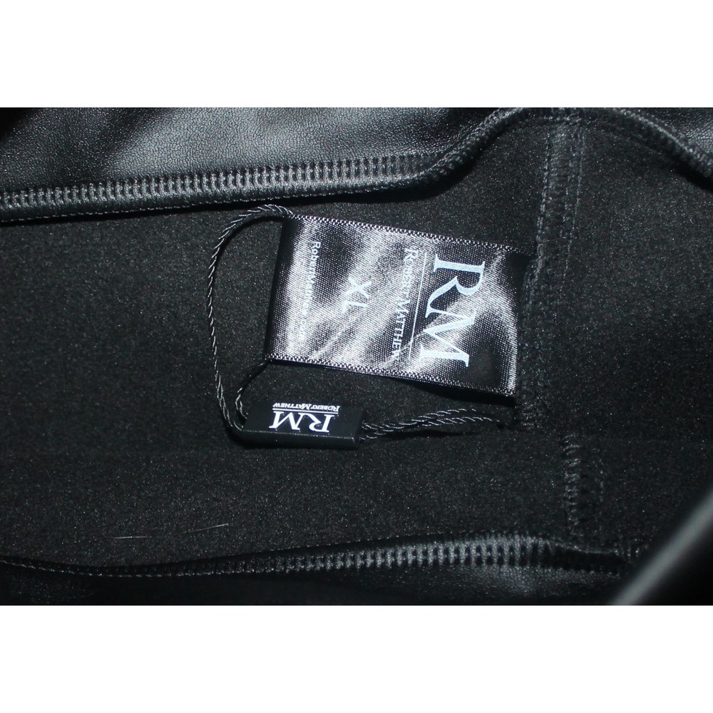 Faux Leather Black Leggings Pants Size XL High Waist Robert Matthew - Picture 4 of 7